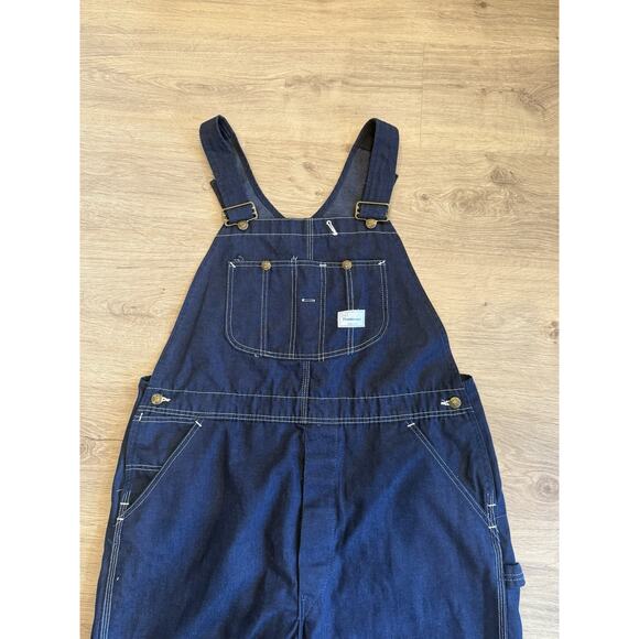 Vtg Sears Tradewear Mens Bib Overalls Size 40 X 32 Denim UNION MADE USA Workwear - Picture 2 of 8